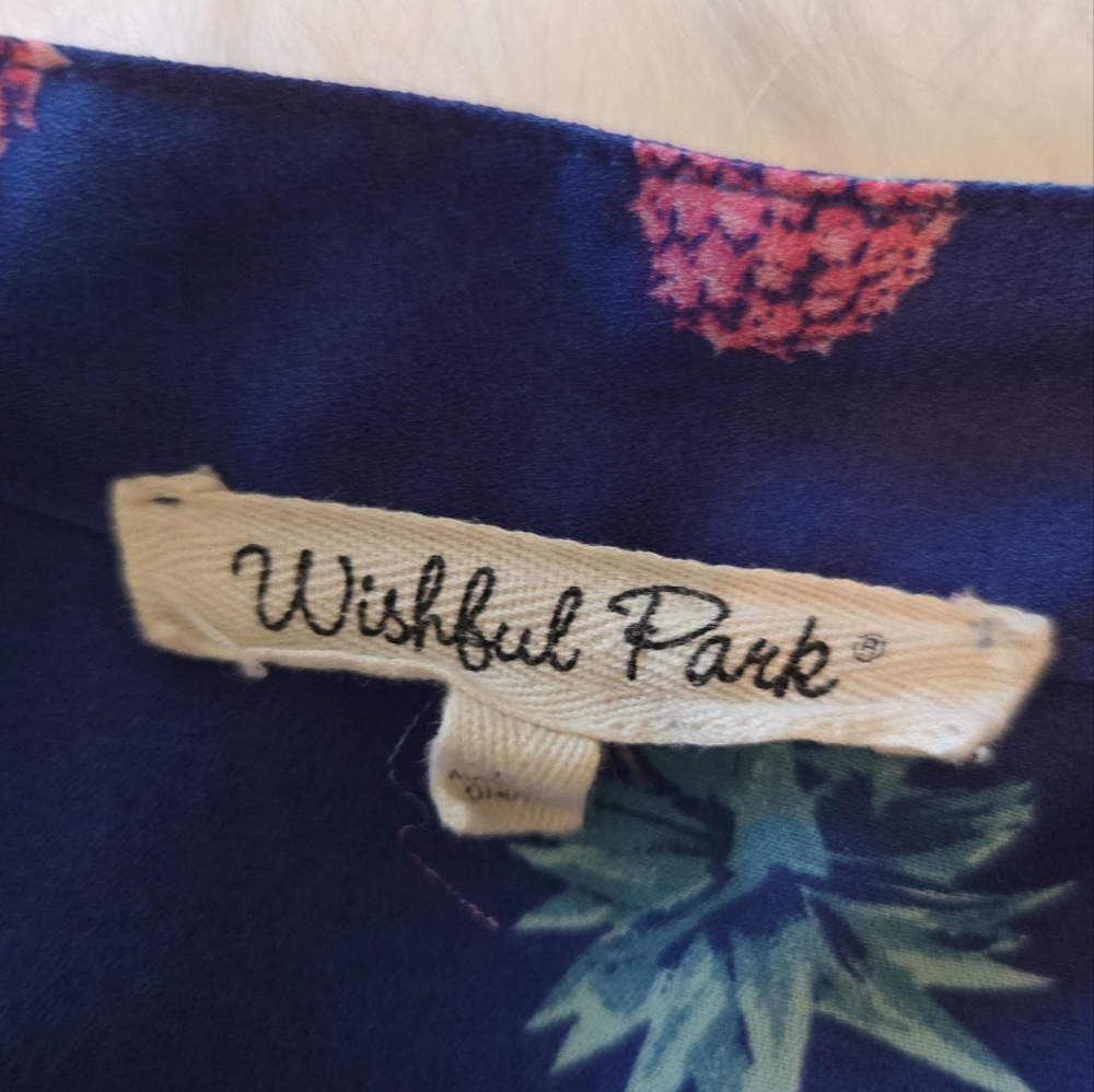 Wishful Park Blue Buttoned Blouse with Mandarin Collar - Picture 7 of 9